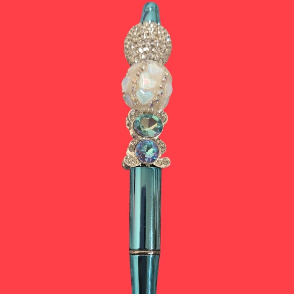Crystal Baby blue Bear Black ink pen